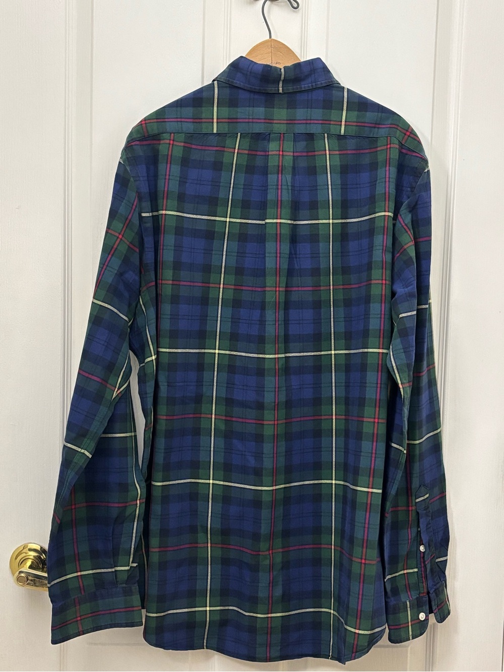 Ralph Lauren Navy Green Plaid Button-Down Shirt - Picture 2 of 3